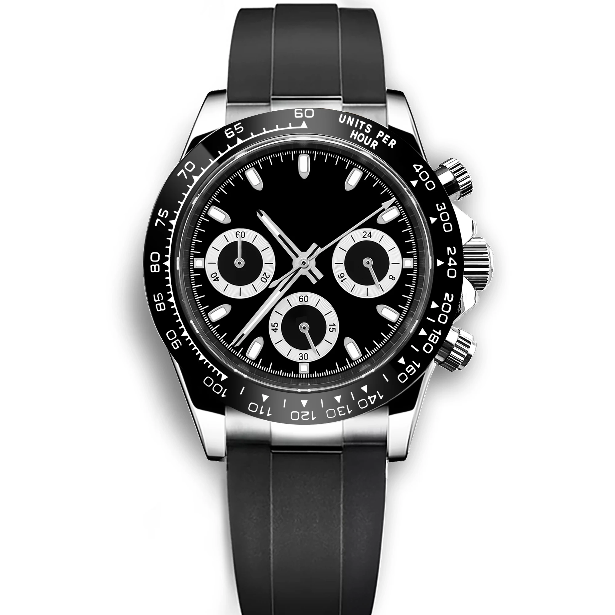Corgeut Luxury Men's 39mm Quartz Watch Chronograph Sapphire Fashionable Trendy Stylish Sports Steel Band Wristwatch Custom Logo