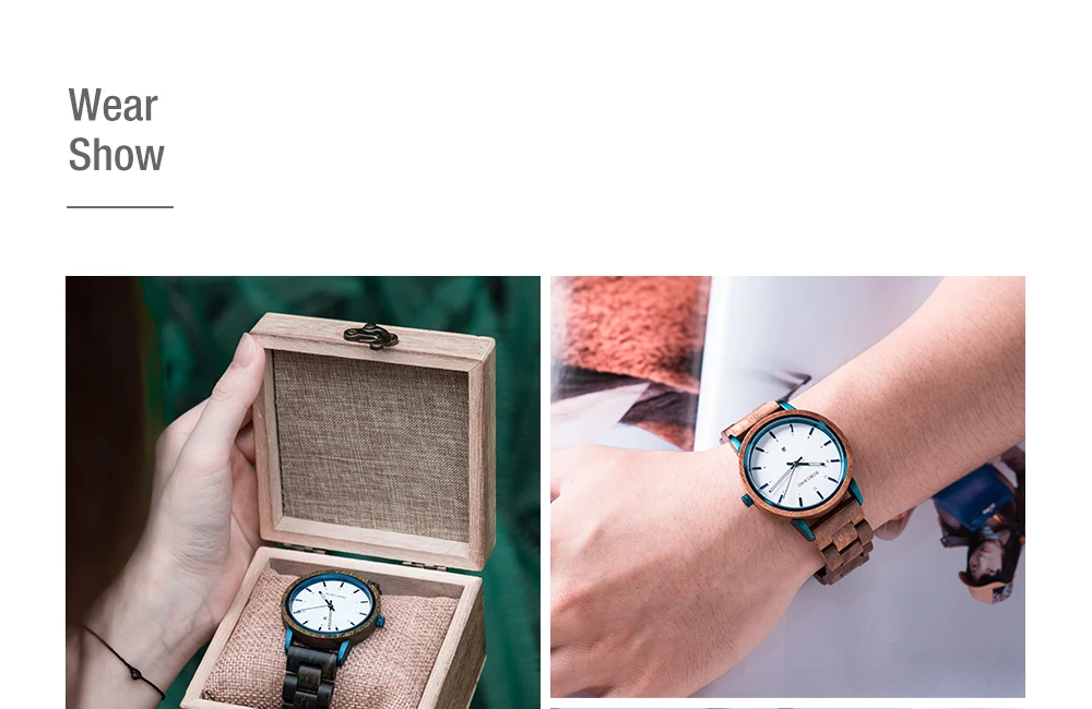 BOBO BIRD Luxury Men Watch Wooden Quartz Wristwatches Japanese Movement Fashion Women Timepiece Custom Gift Box Reloj De Hombre