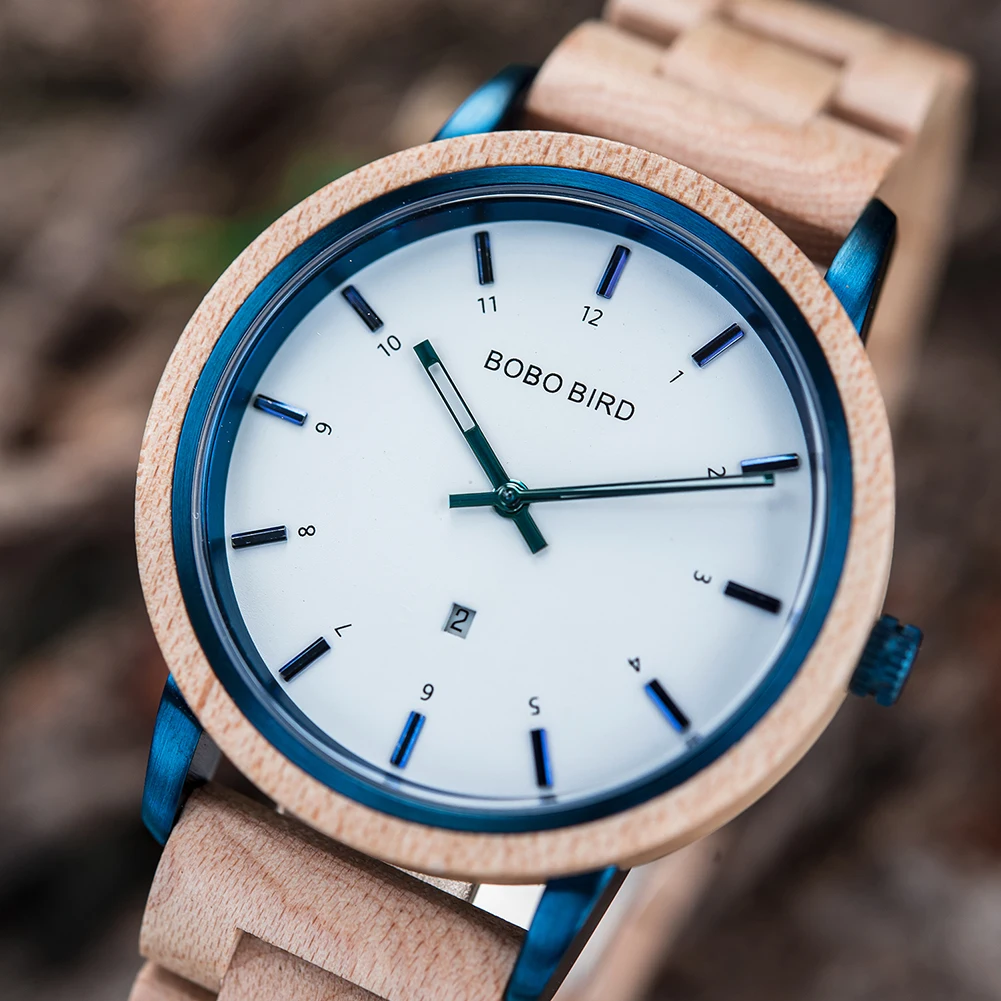 BOBO BIRD Luxury Men Watch Wooden Quartz Wristwatches Japanese Movement Fashion Women Timepiece Custom Gift Box Reloj De Hombre