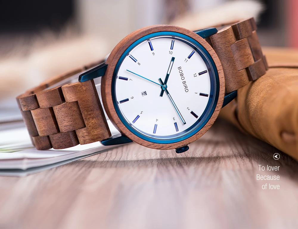 BOBO BIRD Luxury Men Watch Wooden Quartz Wristwatches Japanese Movement Fashion Women Timepiece Custom Gift Box Reloj De Hombre