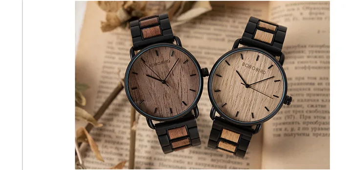 Custom Wood Men Watch Business Wrist Watches Wooden Stainless Steel as Best Gift Erkek Kol Saati Support Dropshipping