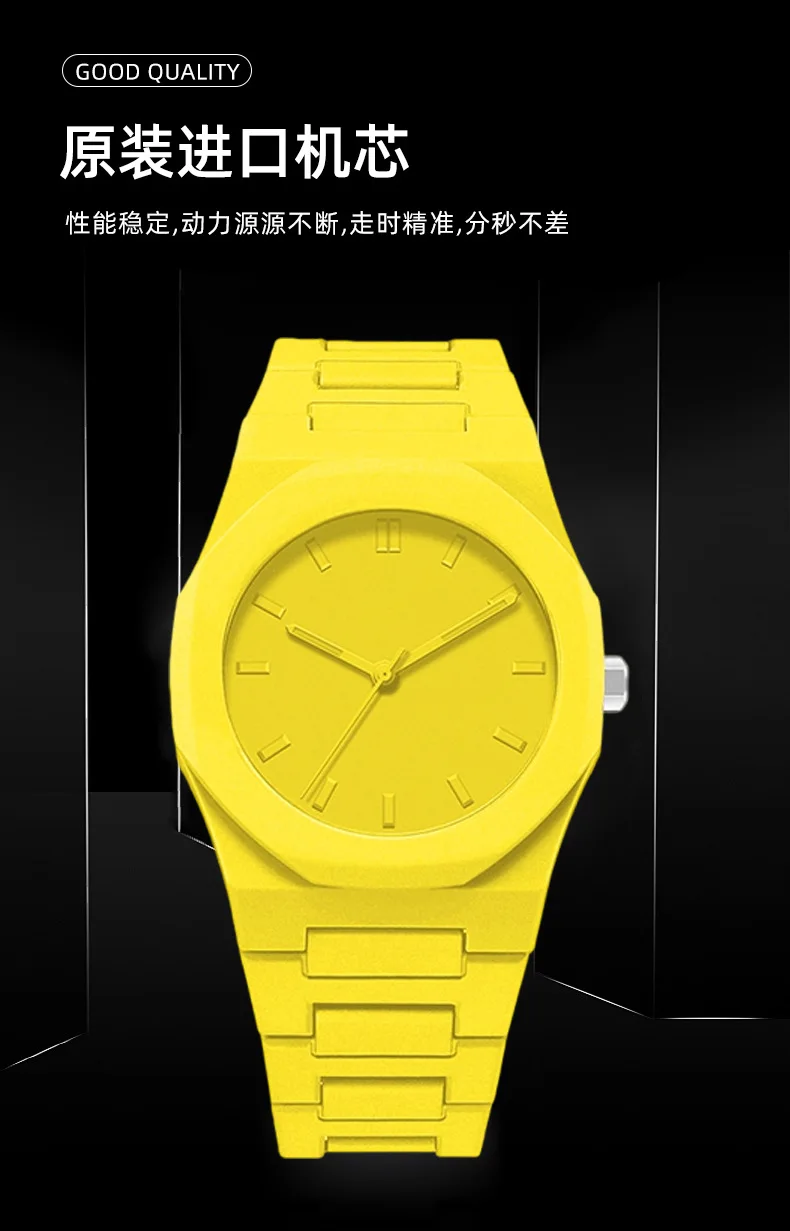 New Personalized and Fashionable Polycarbonate Candy Color DIY Personalized Brand Luminous Quartz Watch for Men and Women