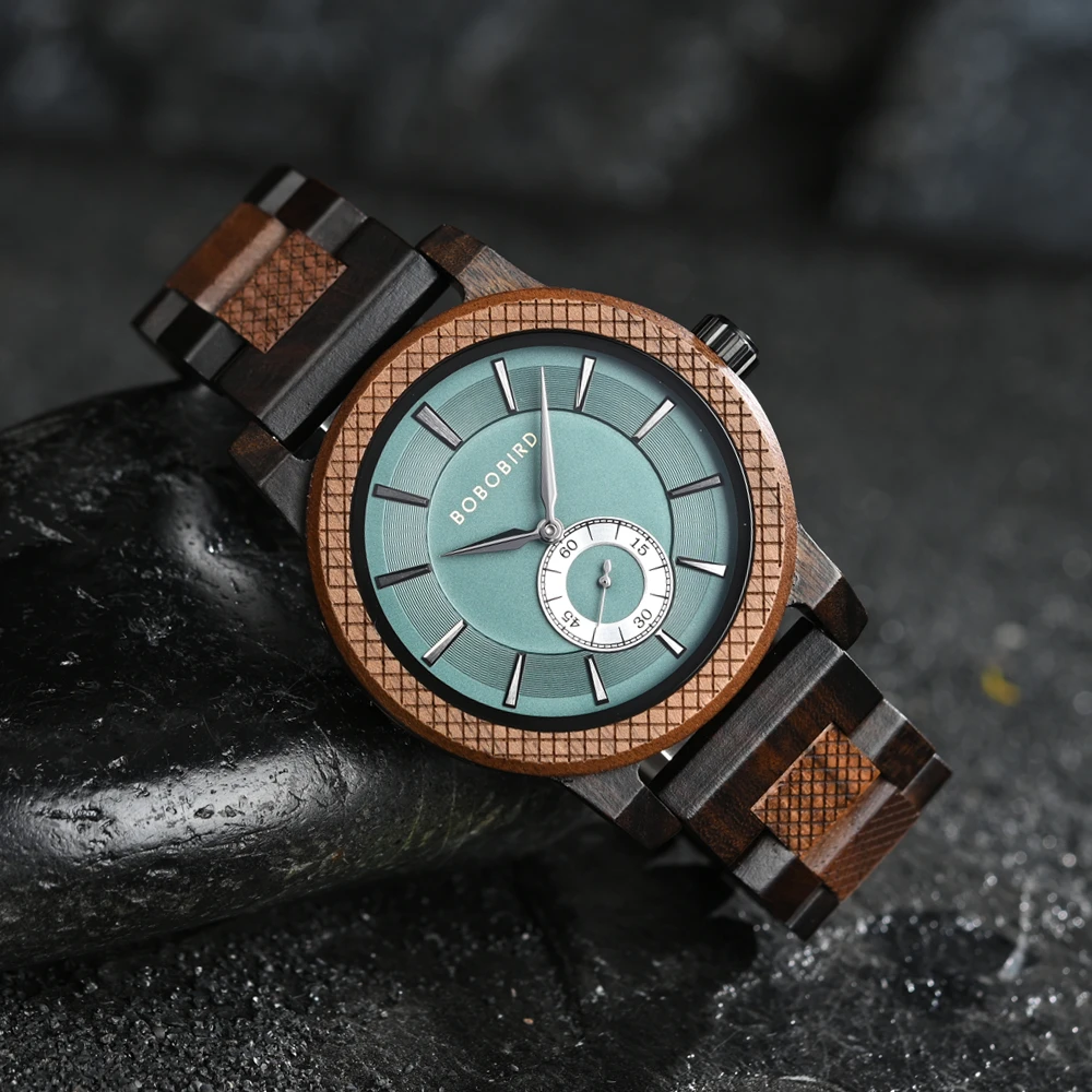 New BOBOBIRD Wood Watch Men's Watches Customized Name Back Case Text Casual Clock Quartz Wristwatch Wedding Watch Wood Box Gift