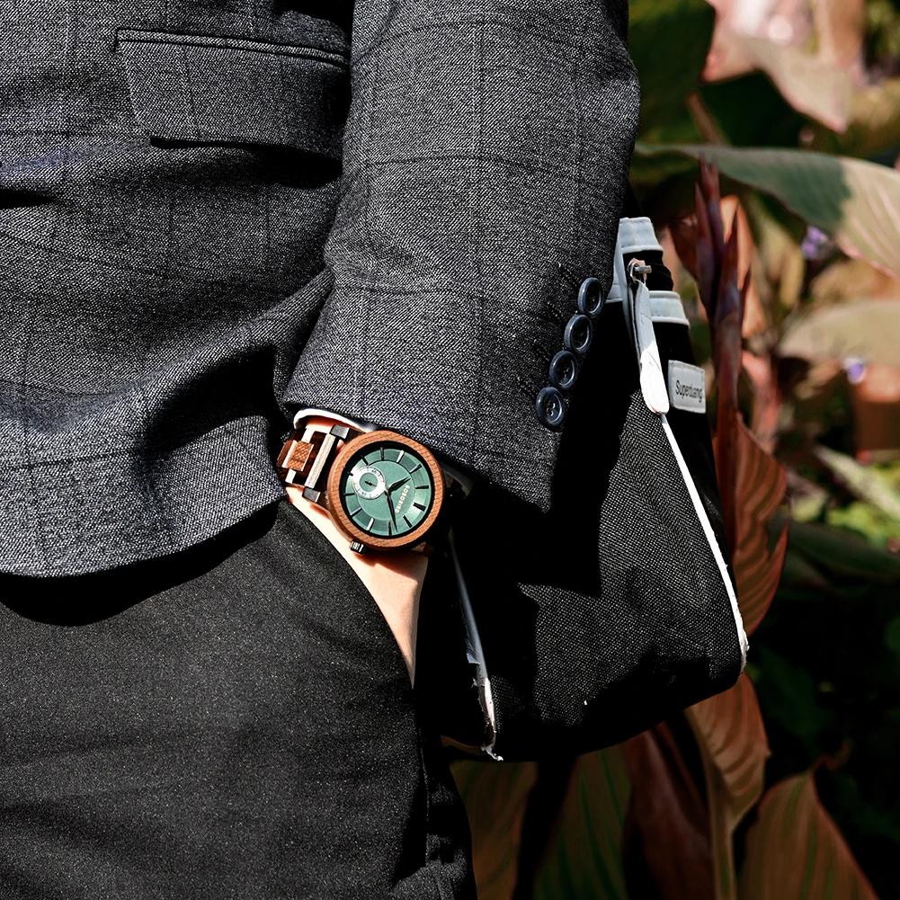 New BOBOBIRD Wood Watch Men's Watches Customized Name Back Case Text Casual Clock Quartz Wristwatch Wedding Watch Wood Box Gift