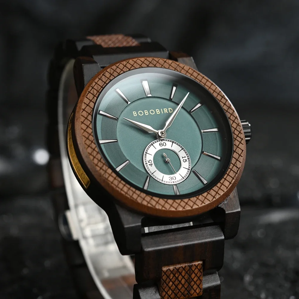 New BOBOBIRD Wood Watch Men's Watches Customized Name Back Case Text Casual Clock Quartz Wristwatch Wedding Watch Wood Box Gift