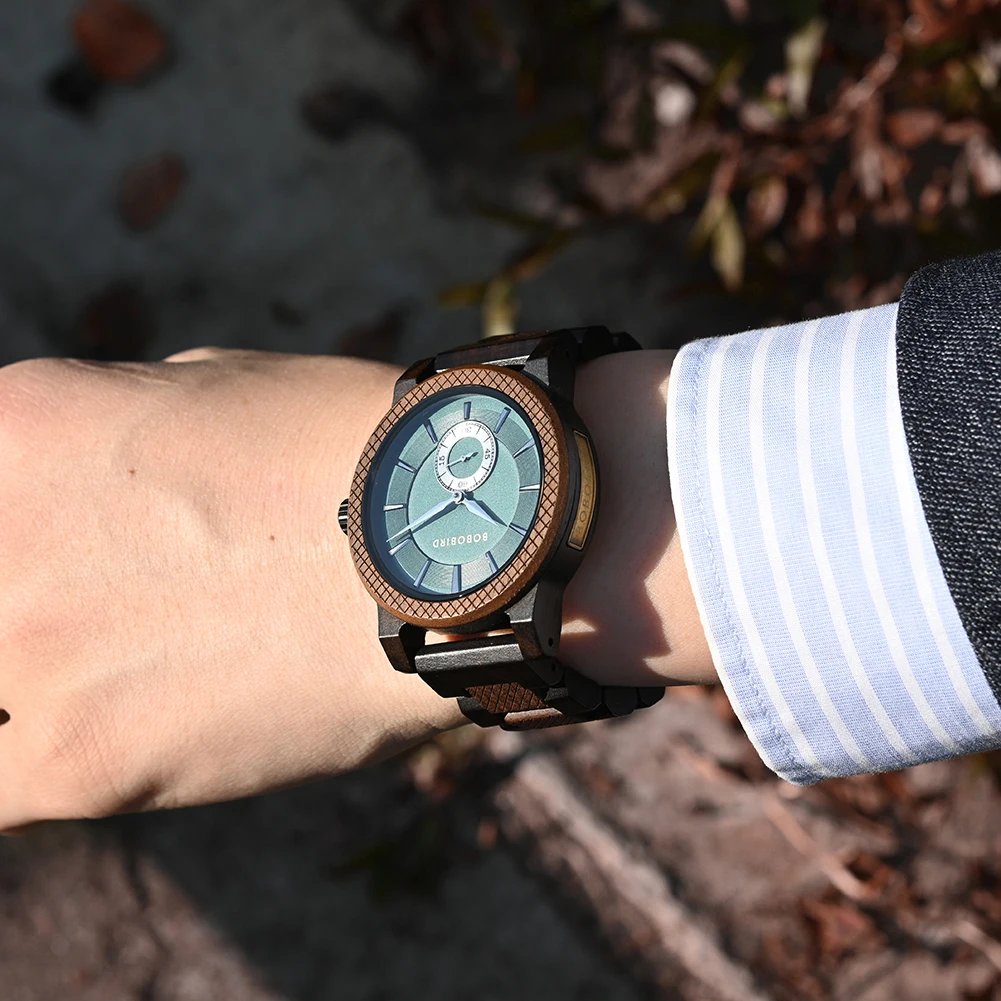 New BOBOBIRD Wood Watch Men's Watches Customized Name Back Case Text Casual Clock Quartz Wristwatch Wedding Watch Wood Box Gift