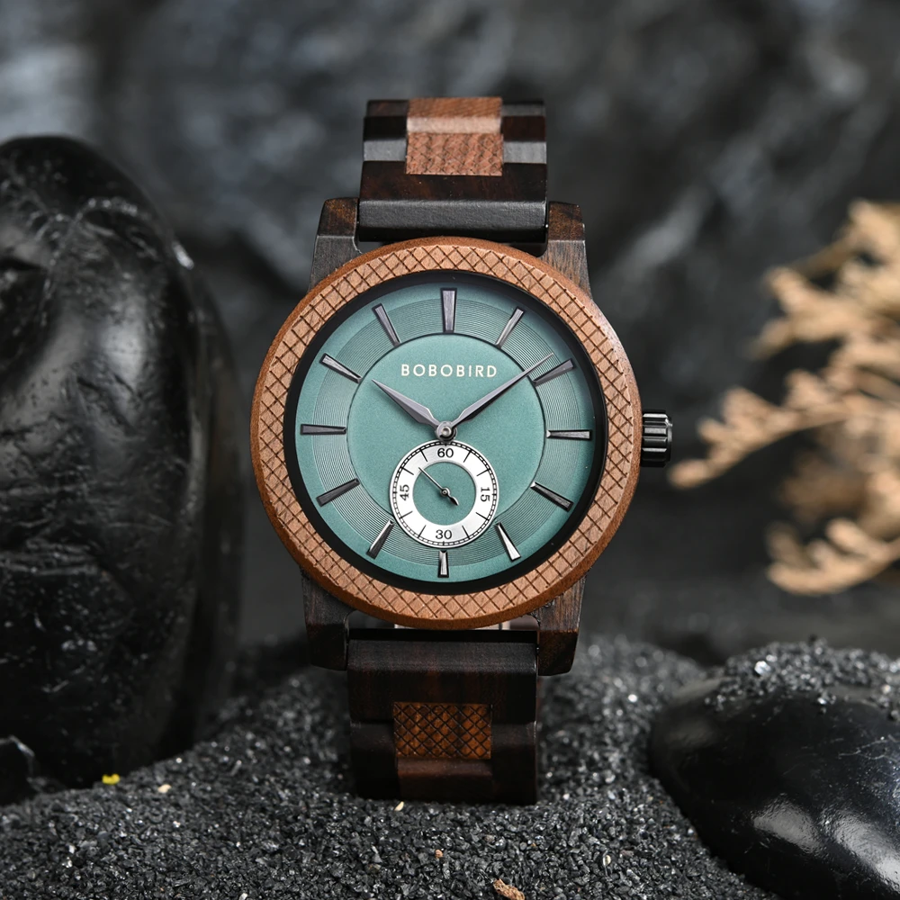 New BOBOBIRD Wood Watch Men's Watches Customized Name Back Case Text Casual Clock Quartz Wristwatch Wedding Watch Wood Box Gift
