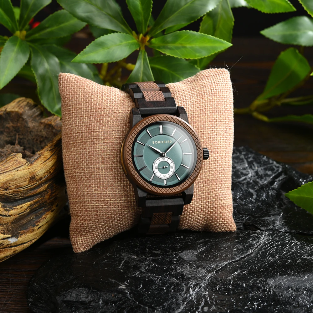 New BOBOBIRD Wood Watch Men's Watches Customized Name Back Case Text Casual Clock Quartz Wristwatch Wedding Watch Wood Box Gift