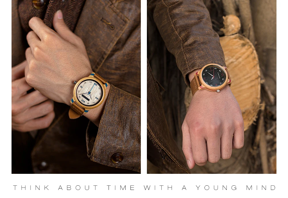Couple Watch BOBO BIRD Wooden Simple Fashion Leather Wristwatch Men And Women Personality Timepiece Great Gift Reloj Luminous