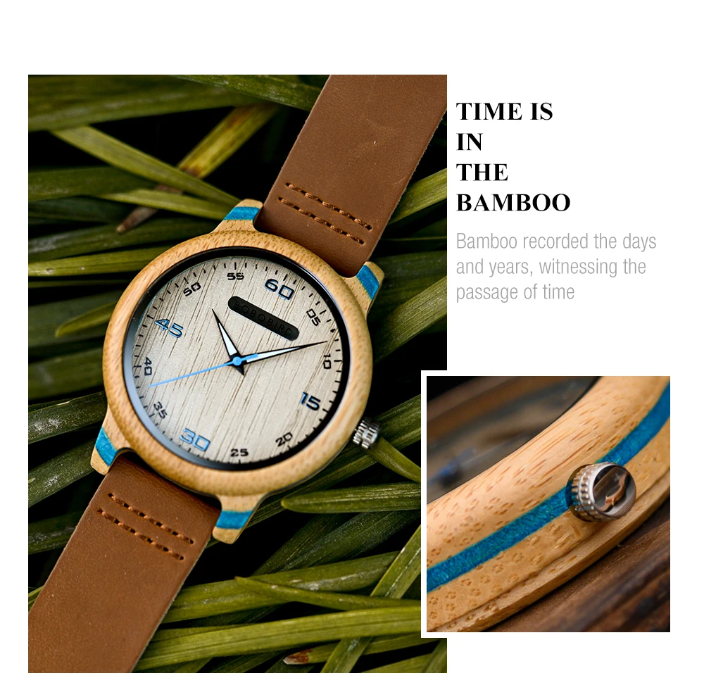 Couple Watch BOBO BIRD Wooden Simple Fashion Leather Wristwatch Men And Women Personality Timepiece Great Gift Reloj Luminous