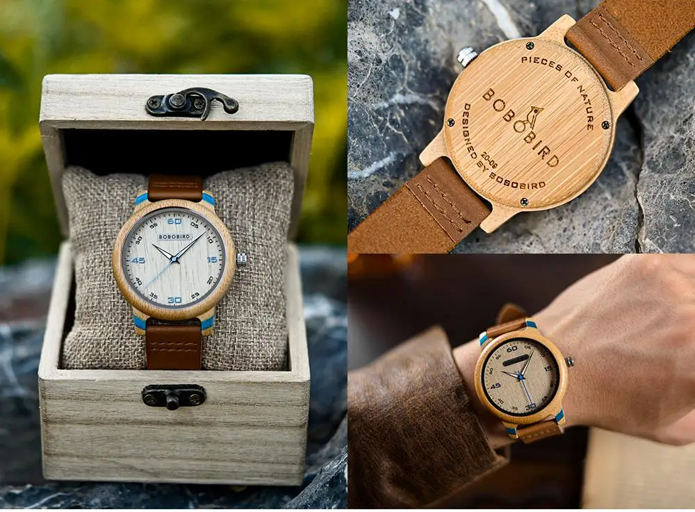 Couple Watch BOBO BIRD Wooden Simple Fashion Leather Wristwatch Men And Women Personality Timepiece Great Gift Reloj Luminous
