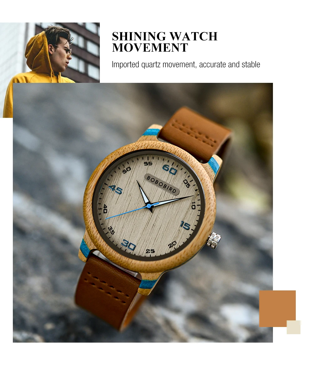 Couple Watch BOBO BIRD Wooden Simple Fashion Leather Wristwatch Men And Women Personality Timepiece Great Gift Reloj Luminous