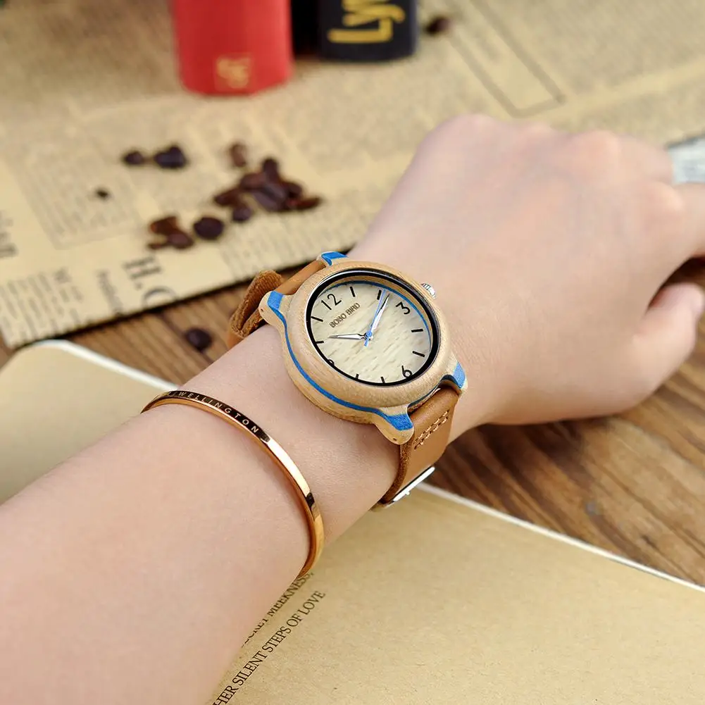 Couple Watch BOBO BIRD Wooden Simple Fashion Leather Wristwatch Men And Women Personality Timepiece Great Gift Reloj Luminous