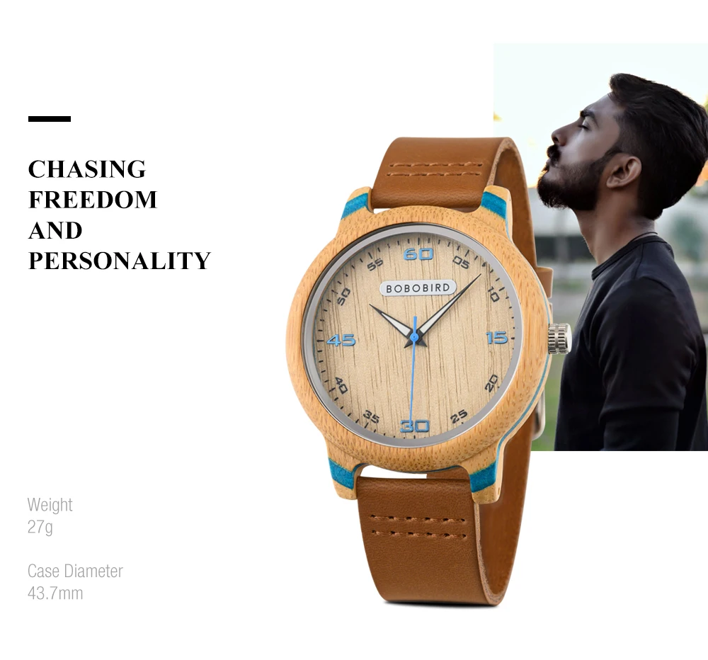 Couple Watch BOBO BIRD Wooden Simple Fashion Leather Wristwatch Men And Women Personality Timepiece Great Gift Reloj Luminous