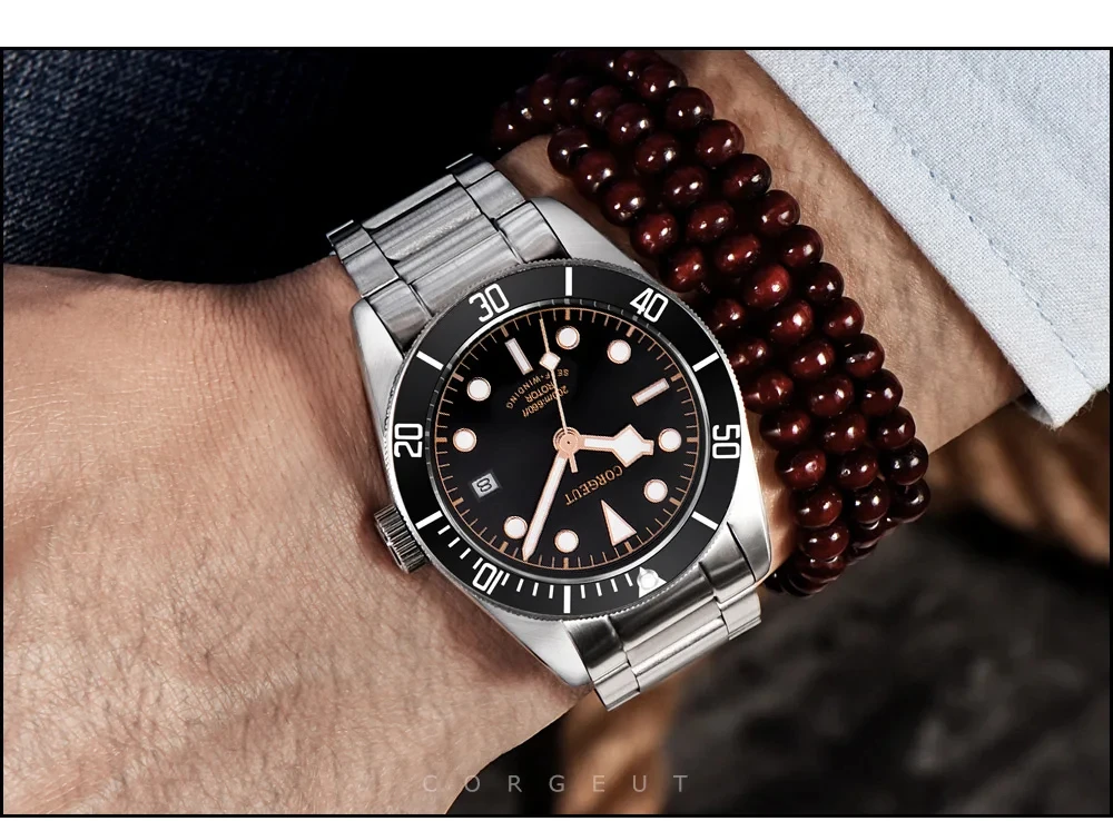 Custom Logo NH35 Movemen Luxury 41mm Biwan Business Men Watches Automatic Mechanical Date Diving Waterproof Glow Watch Corgeut