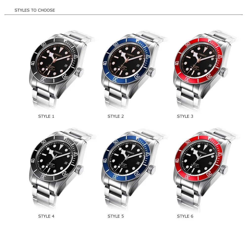 Custom Logo NH35 Movemen Luxury 41mm Biwan Business Men Watches Automatic Mechanical Date Diving Waterproof Glow Watch Corgeut