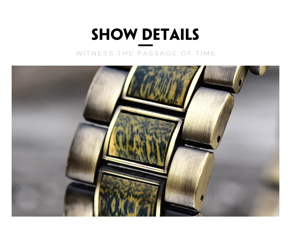 BOBO BIRD Men Watch Fashion Green Wooden Metal Quartz Watches Wristwatch Chronograph Auto Date Display Timepiece Great Gift Box