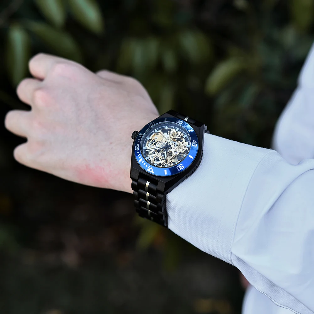 Mechanical Watch Men Wooden Watches BOBO BIRD Luxury Fashion Automatic Wristwatch Luminous Timepiece Clock Custom Gift Box OEM