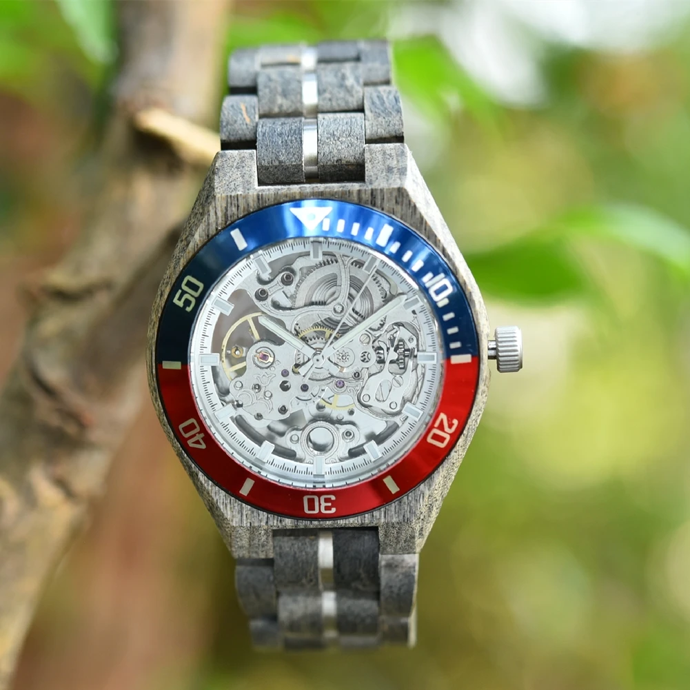 Mechanical Watch Men Wooden Watches BOBO BIRD Luxury Fashion Automatic Wristwatch Luminous Timepiece Clock Custom Gift Box OEM