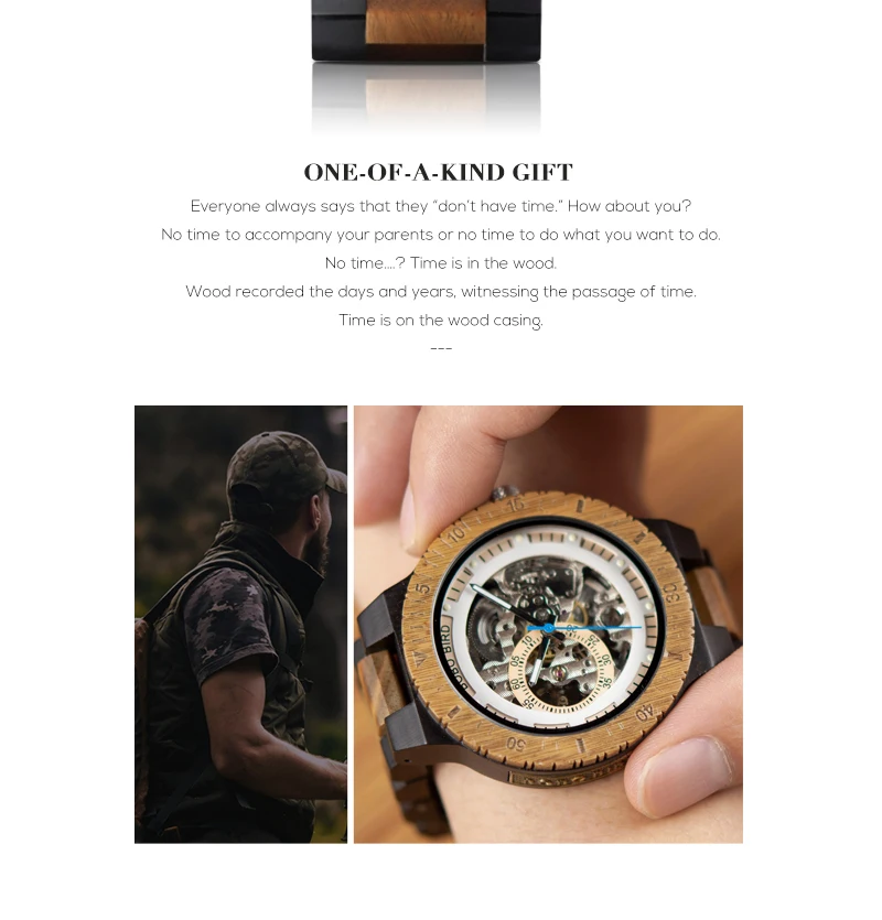Mechanical Watch Men Wooden Watches BOBO BIRD Luxury Fashion Automatic Wristwatch Luminous Timepiece Clock Custom Gift Box OEM