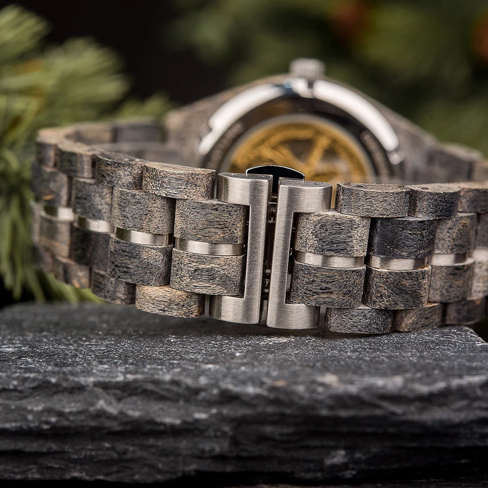 Mechanical Watch Men Wooden Watches BOBO BIRD Luxury Fashion Automatic Wristwatch Luminous Timepiece Clock Custom Gift Box OEM