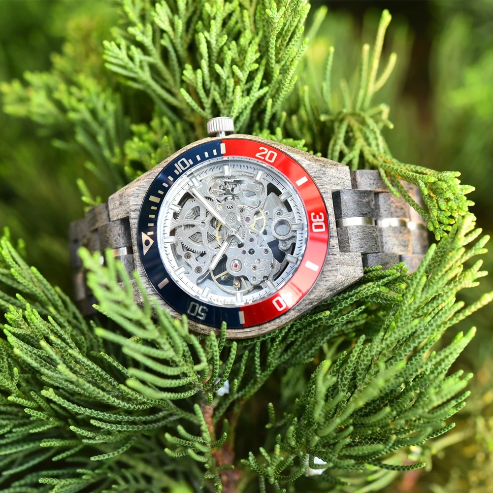Mechanical Watch Men Wooden Watches BOBO BIRD Luxury Fashion Automatic Wristwatch Luminous Timepiece Clock Custom Gift Box OEM