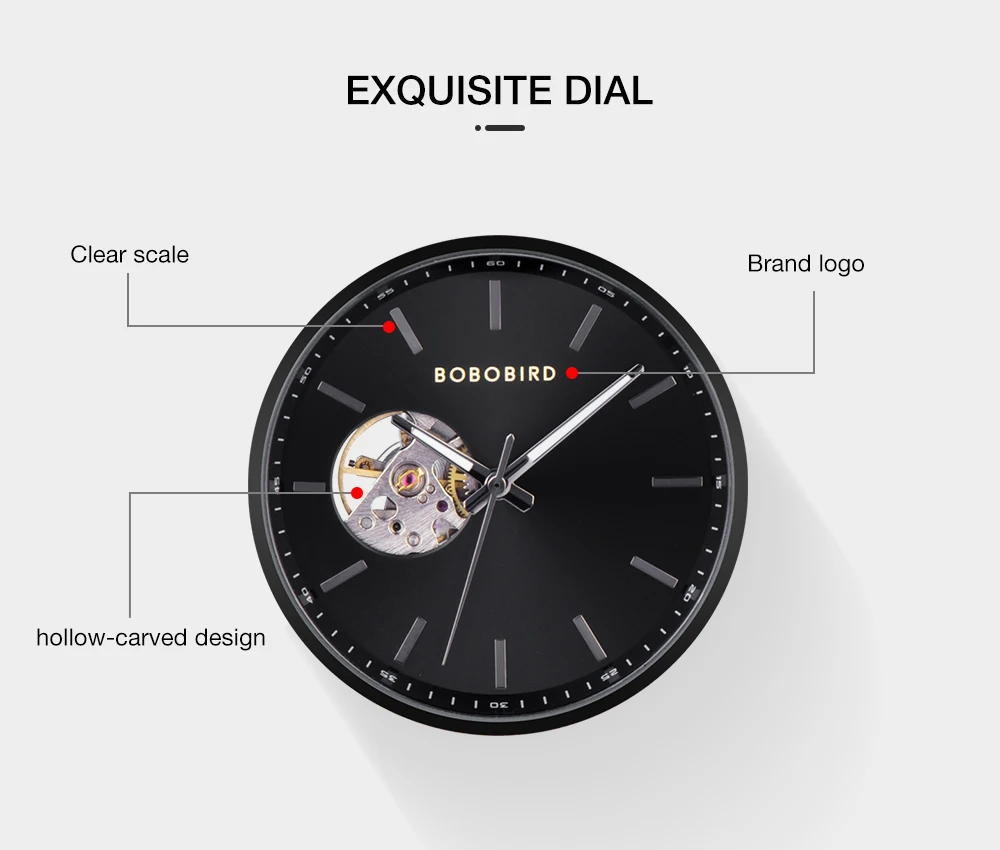 Mechanical Watch BOBO BIRD 2022 Classic Fashion Men's Automatic Wristwatch Tabby Wood Watches Customized Gift Box Reloj Hombre