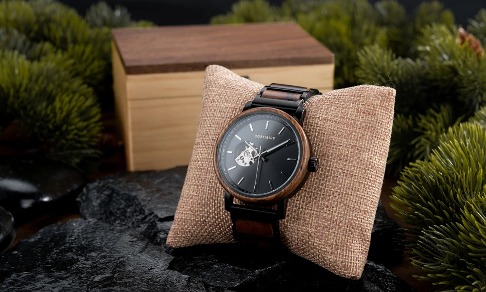 Mechanical Watch BOBO BIRD 2022 Classic Fashion Men's Automatic Wristwatch Tabby Wood Watches Customized Gift Box Reloj Hombre