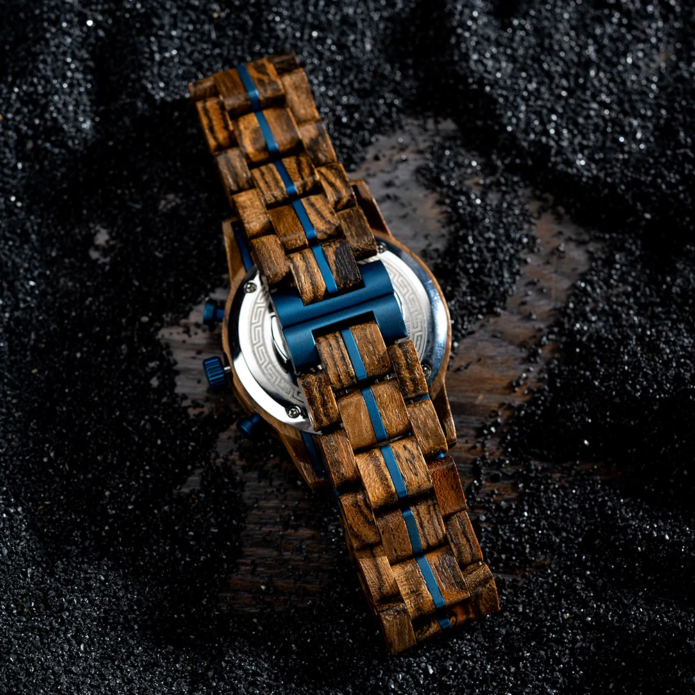 Wooden Men's Watch BOBOBIRD New Top Japanese Miyota Wristwatch Sports Chronograph Calendar Custom Gift Box Relogio Masculino