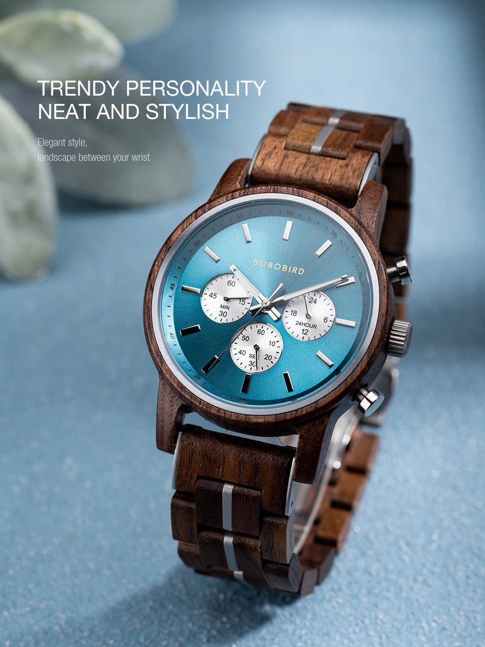 Wooden Men's Watch BOBOBIRD New Top Japanese Miyota Wristwatch Sports Chronograph Calendar Custom Gift Box Relogio Masculino