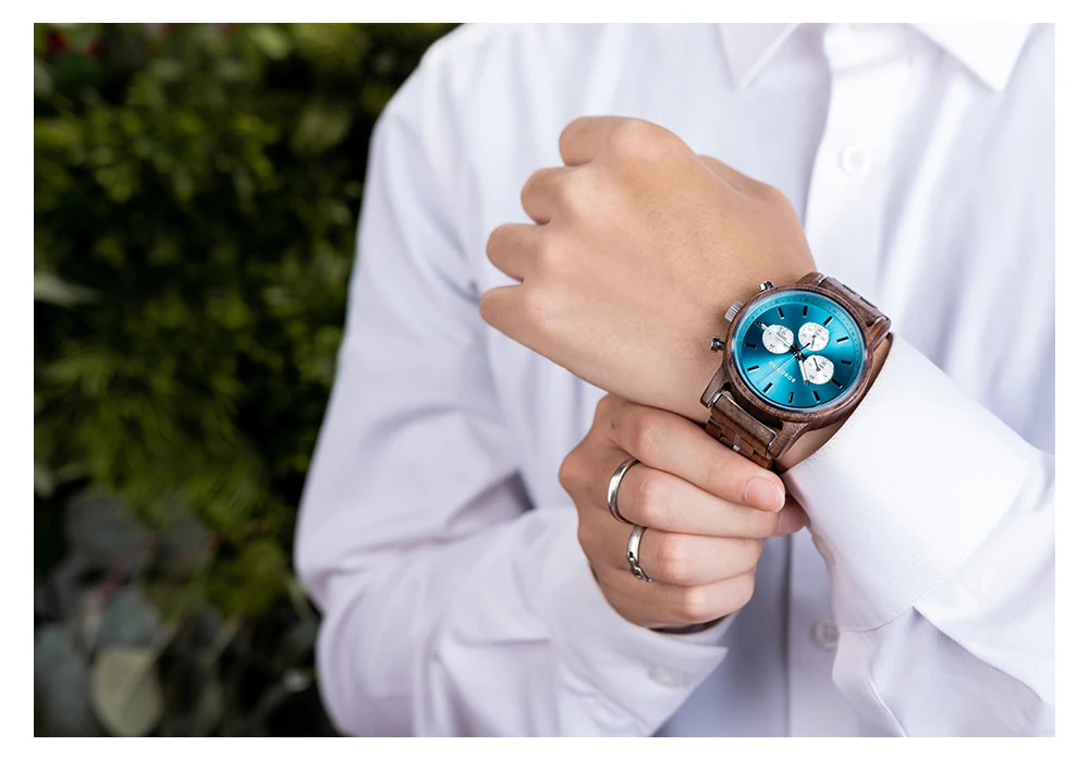 Wooden Men's Watch BOBOBIRD New Top Japanese Miyota Wristwatch Sports Chronograph Calendar Custom Gift Box Relogio Masculino