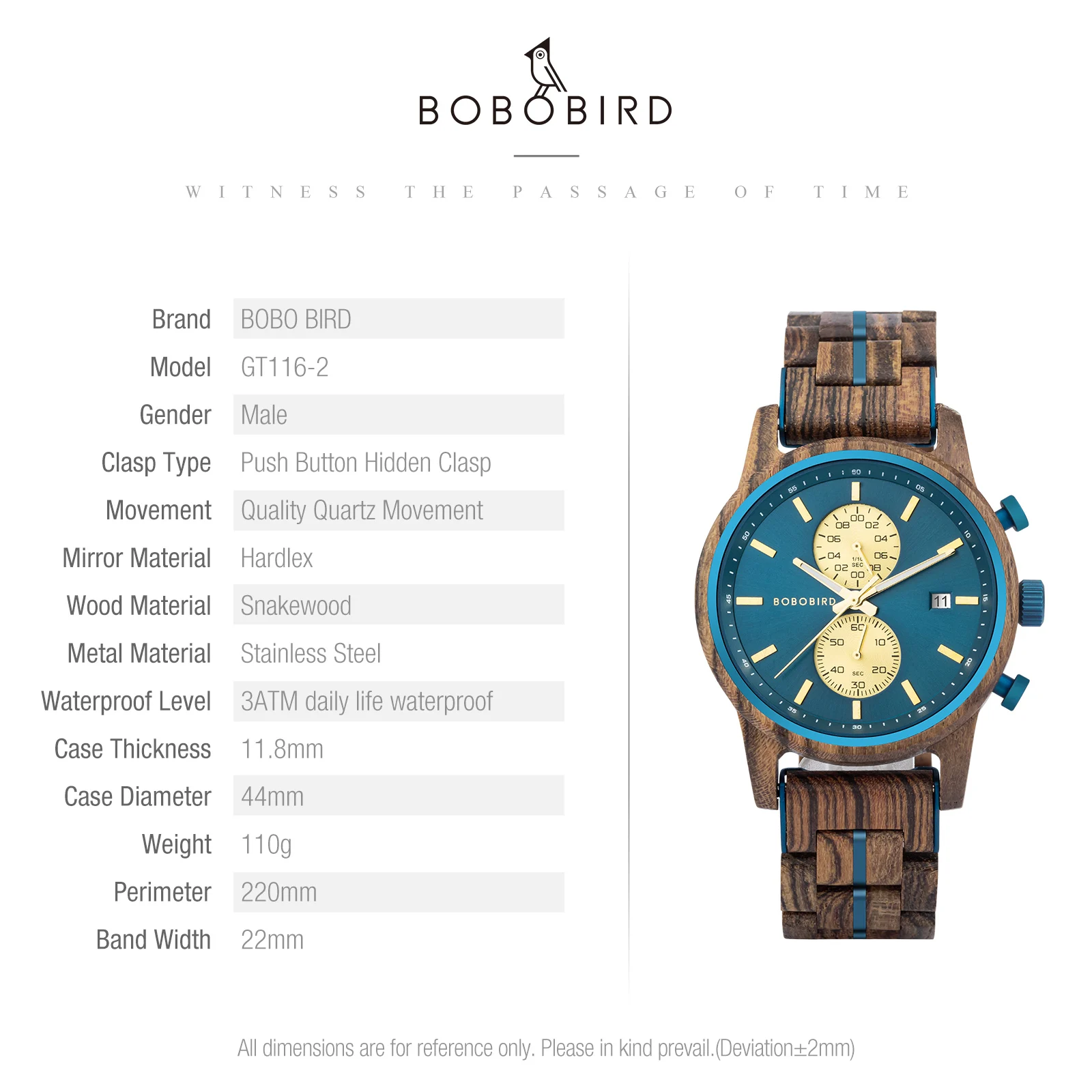 Wooden Men's Watch BOBOBIRD New Top Japanese Miyota Wristwatch Sports Chronograph Calendar Custom Gift Box Relogio Masculino