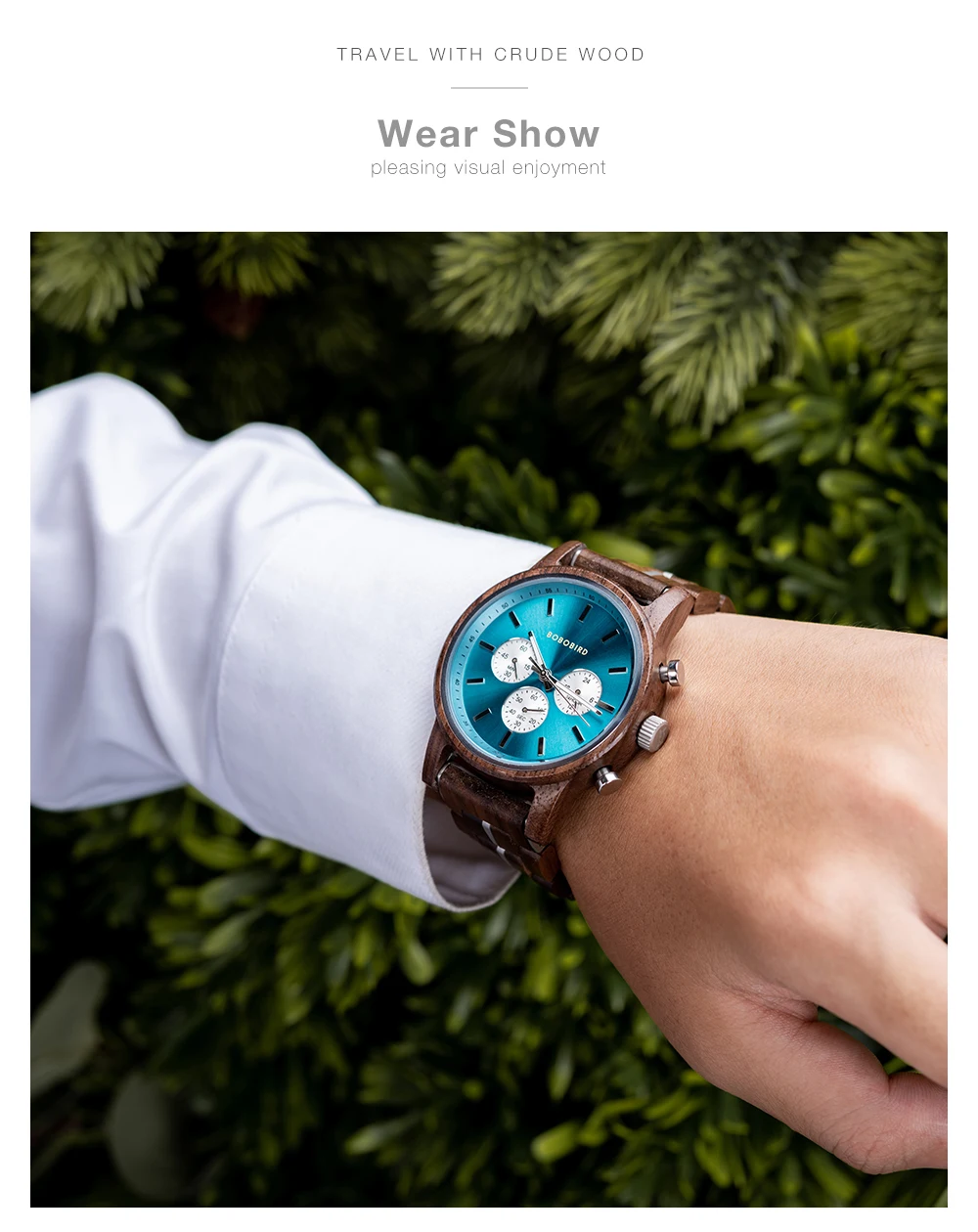 Wooden Men's Watch BOBOBIRD New Top Japanese Miyota Wristwatch Sports Chronograph Calendar Custom Gift Box Relogio Masculino