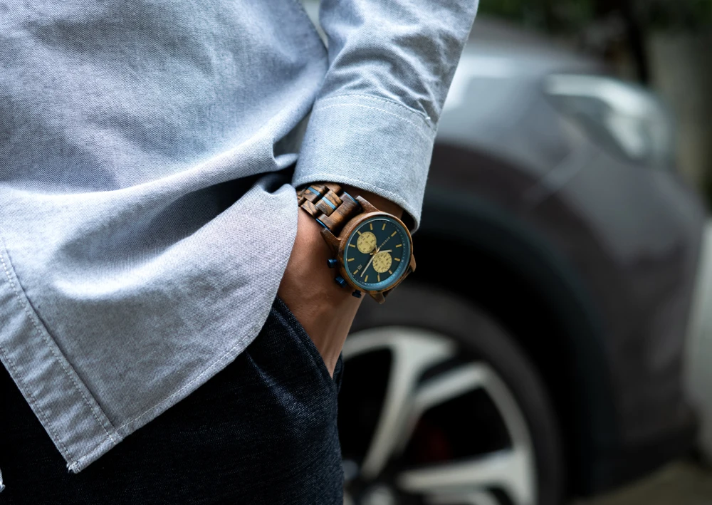 Wooden Men's Watch BOBOBIRD New Top Japanese Miyota Wristwatch Sports Chronograph Calendar Custom Gift Box Relogio Masculino