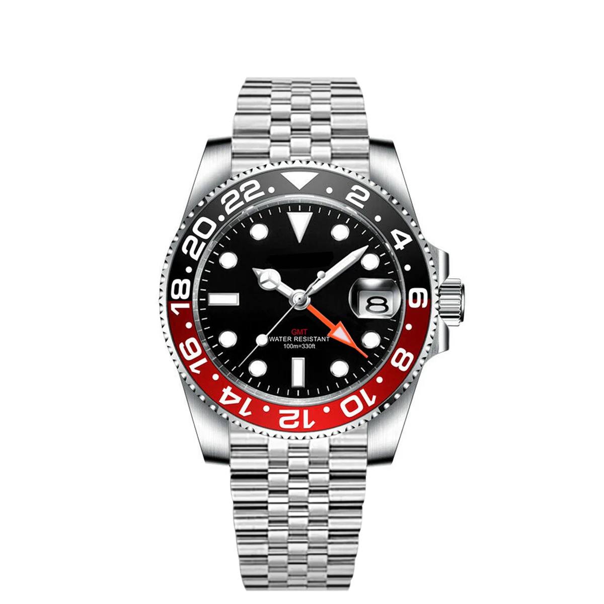 Custom luxury GMT Watch 40mm Mechanical Wristwatches Quartz Movt Stainless Sapphire Glass 100M Waterproof Luminous Men Watches