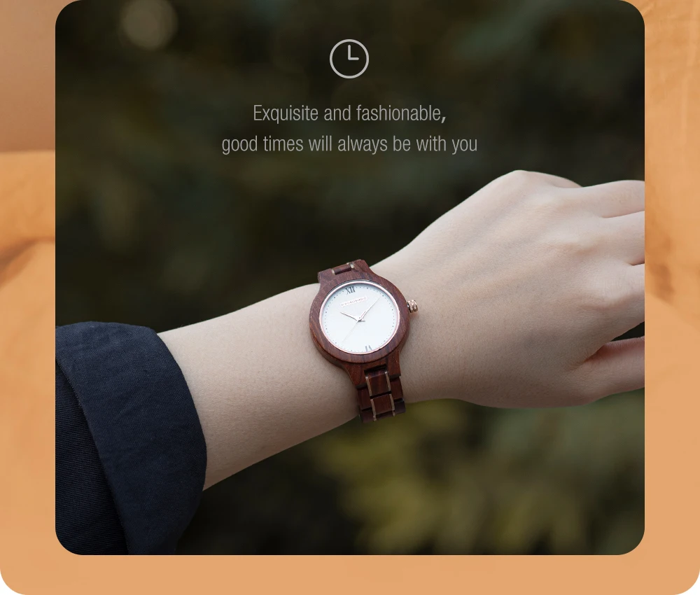 BOBO BIRD Women Watch Fashion Wooden Japanese Quartz Movement Wristwatch Luxury Red Sandalwood Timepiece Gift Box Dropshipping