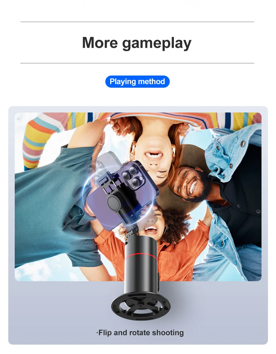 FANGTUOSI Stabilizer Smart Facial Tracking with Removable Fill Light Phone Stand Wireless Selfie Stick Tripod for Live Streaming