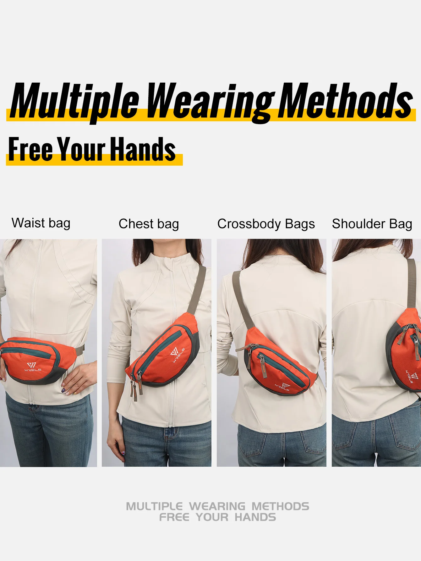 WRELS Running Waist Belt Bag Sport Multifunctional Ultralight Bounce Free Running Waist Pack Waterproof Fitness Mobile Phone Bag
