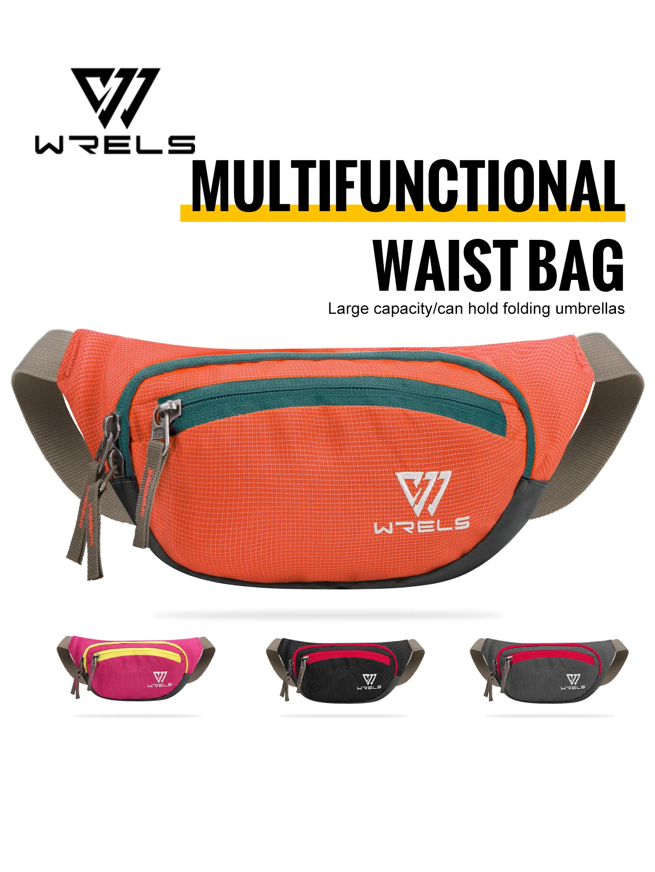 WRELS Running Waist Belt Bag Sport Multifunctional Ultralight Bounce Free Running Waist Pack Waterproof Fitness Mobile Phone Bag