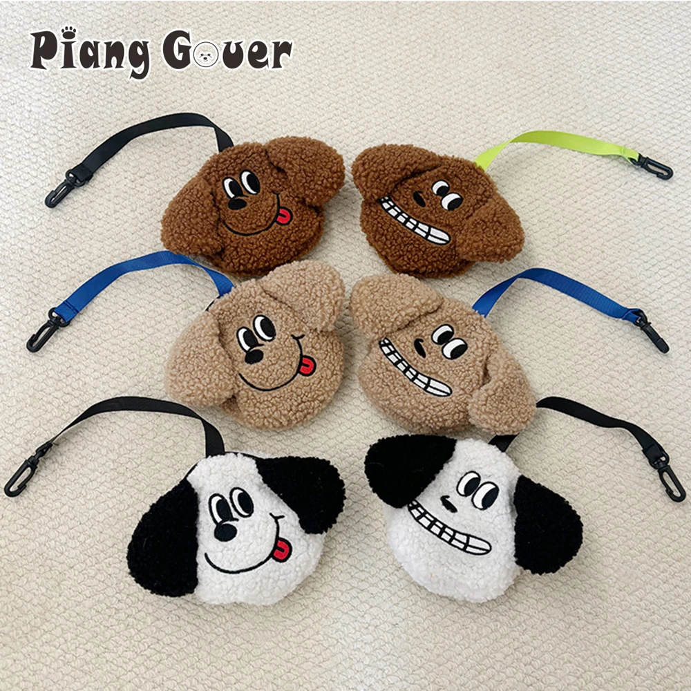 Plush Puppy Waste Bag Dispenser Outdoor Portable Dog Poop Holder Carrier Pet Clean Up Accessories