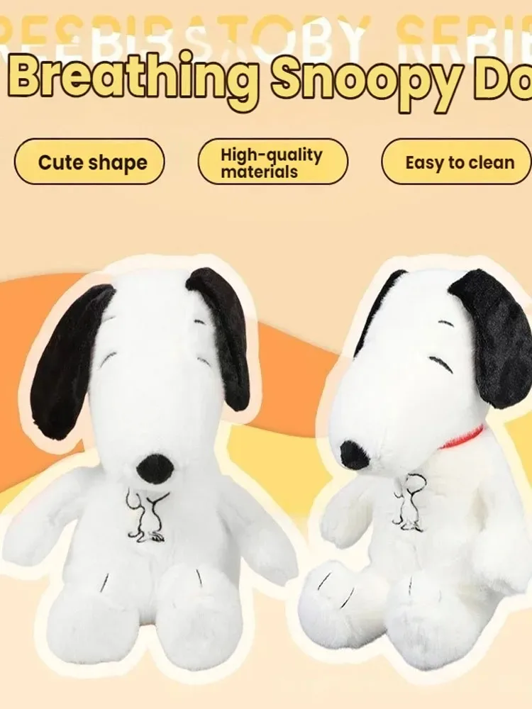 2027 Glowing Breathing Snoopy Plush Toy Baby Sleep Aid Cute Calming Stuffed Animal Kids Bedtime Gift
