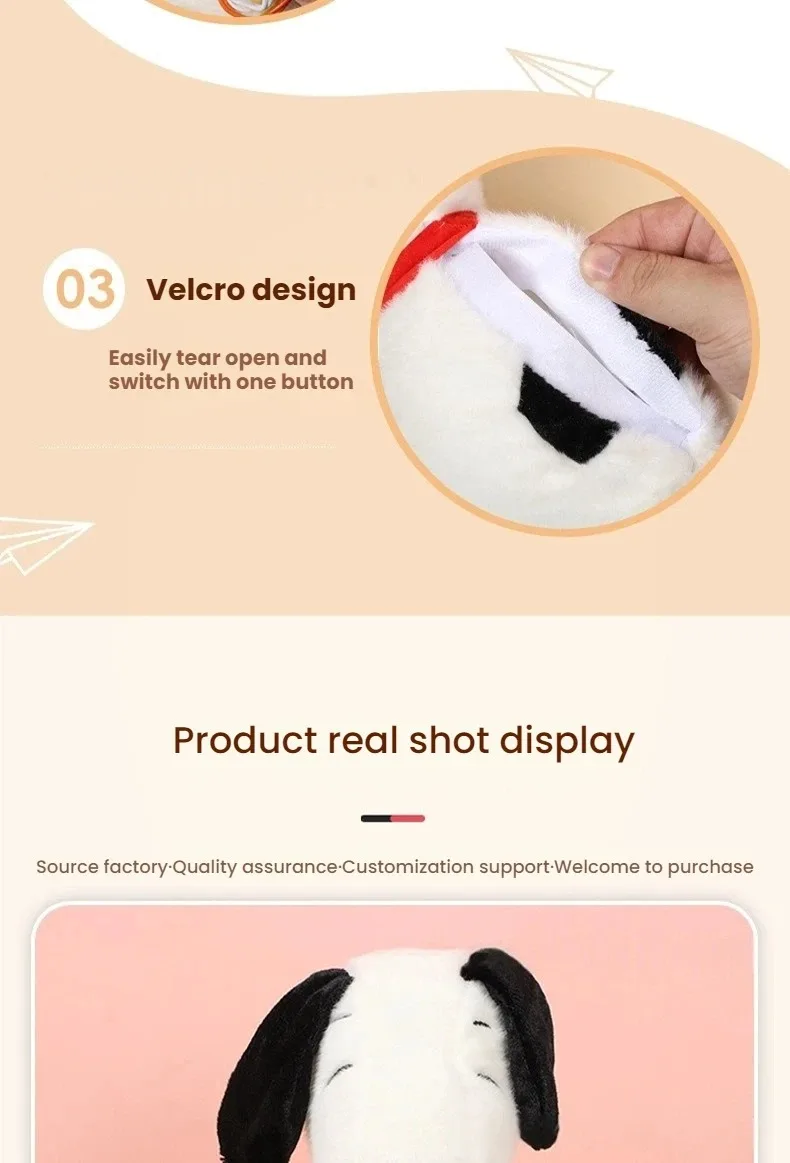2027 Glowing Breathing Snoopy Plush Toy Baby Sleep Aid Cute Calming Stuffed Animal Kids Bedtime Gift