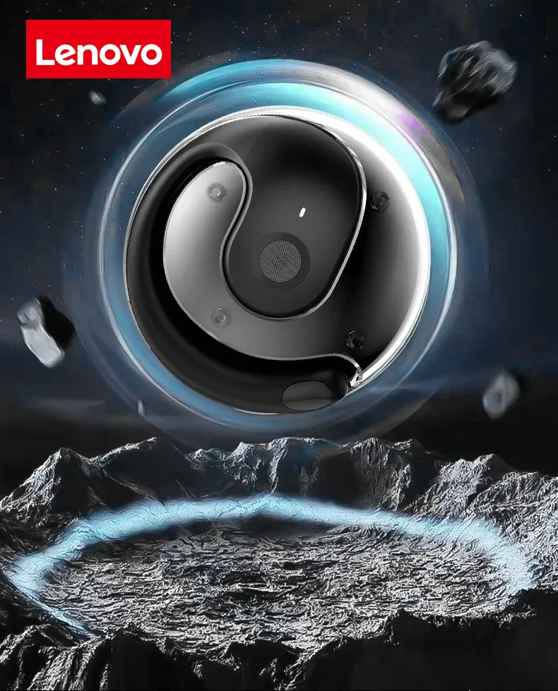 Lenovo OWS Wireless Headphones Bluetooth Headset with Mics HiFi Stereo Sound Earphones Smart Touch Sports Waterproof Earbuds