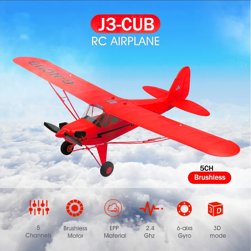 2025 New Hot 2.4G RC Plane WLtoys A160 Upgraded Version Red 5CH 3D/6G Fixed Wing Aircraft Brushless Motor Outdoor Toys For Gift