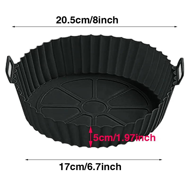 Silicone Air Fryer Liners Pot,Airfryer Basket Cooking Gadgets ,Reusable Baking Tray Non-stick Pizza Pan Oven Kitchen Accessories