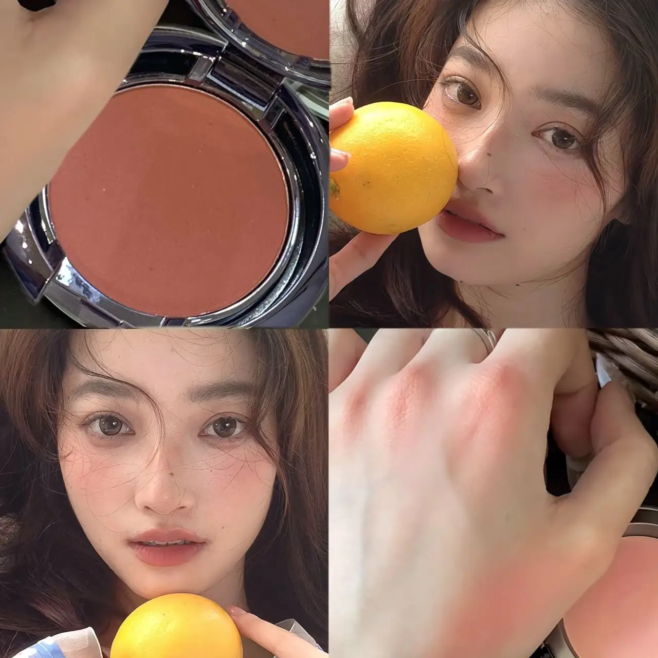Herorange Velvet Soft Blush Non-Caking Buildable Color for All Skin Tones Beginner Daily Party Cheek Cosmetic