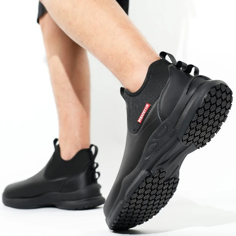 Fashion Men's Shoes Non Slip Waterproof Mens Work Shoes Oil Proof Kitchen Boots Durable Slip on Men Sneakers High Quality Tenis