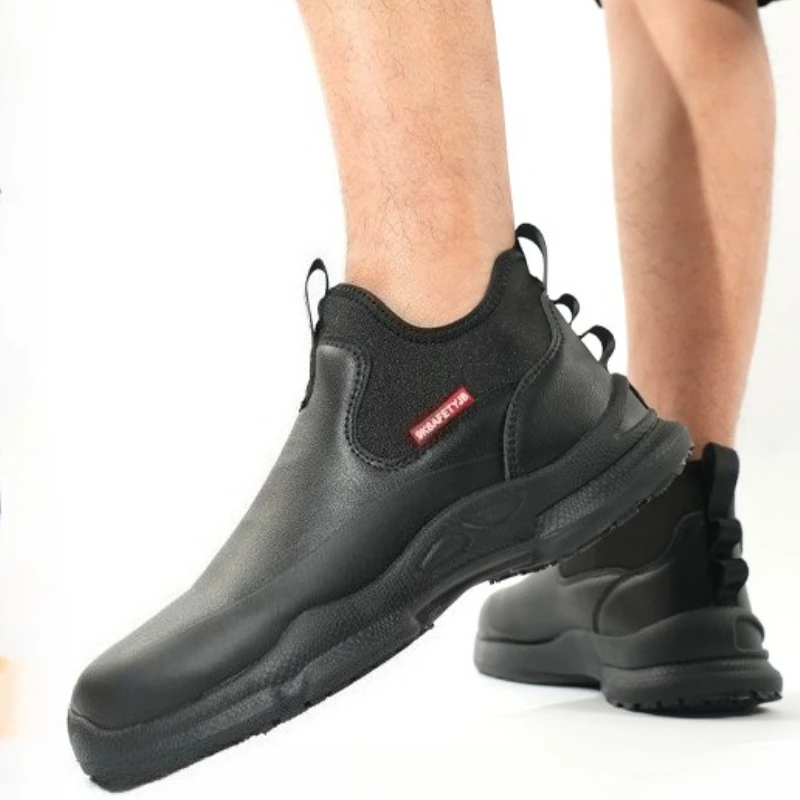 Fashion Men's Shoes Non Slip Waterproof Mens Work Shoes Oil Proof Kitchen Boots Durable Slip on Men Sneakers High Quality Tenis