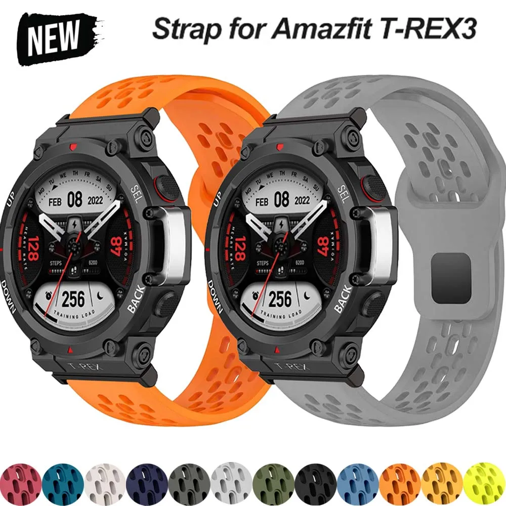 NEW Silicone Strap for Amazfit T-REX 3 Smart Watch Strap Watchband T-Rex3 T-Rex 2 T-Rex Sport Band Smart Watch Replacement Wrist