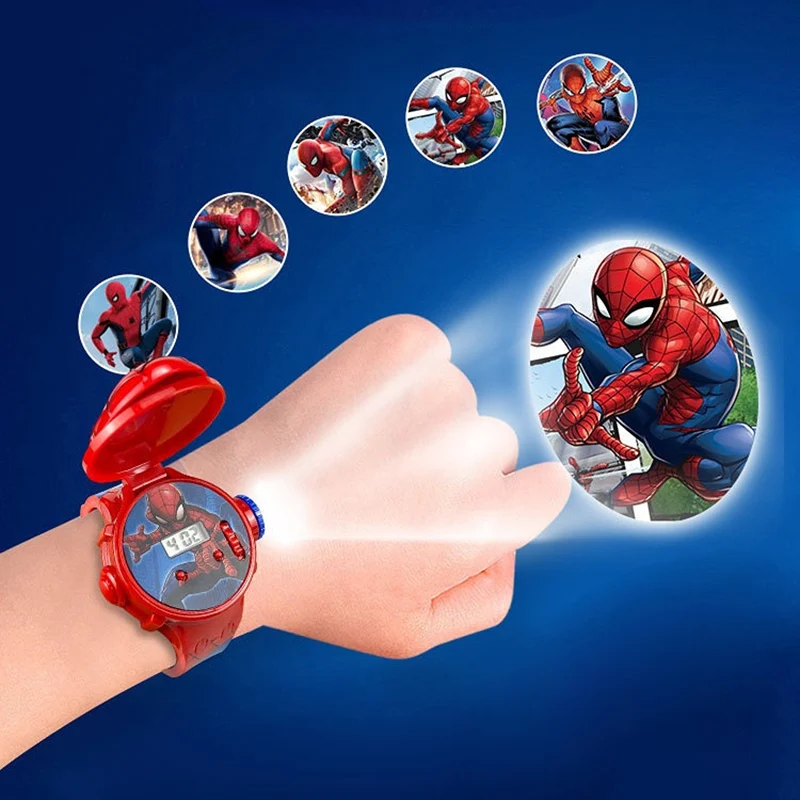 2026 New 3D Projection Spiderman Children Watches for Kids Frozen Elsa Girls Digital Clock School Student Gift relogio infantil